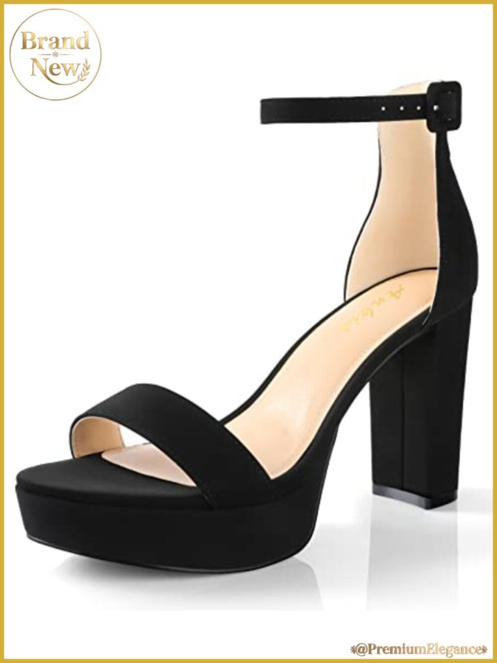 Platform Chunky Heeled Sandals with Memory Foam Arch Support Open Toe